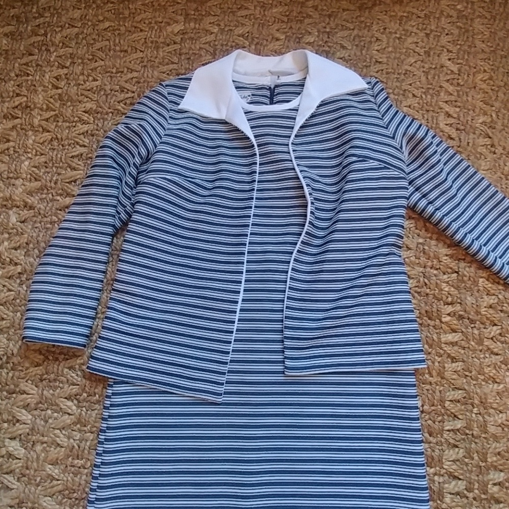 Vintage Navy and white striped dress - Picture 3 of 8